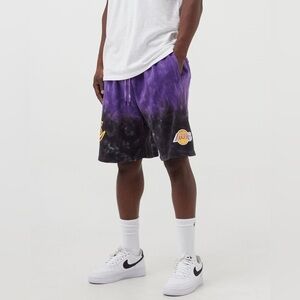 Los Angeles Lakers Mitchell & Ness Black/Purple Hardwood Classics Terry Tie-Dye
